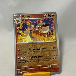 Pokemon Card Flareon Prismatic Evolutions Reverse Holo Rare 013/131 Near Mint
